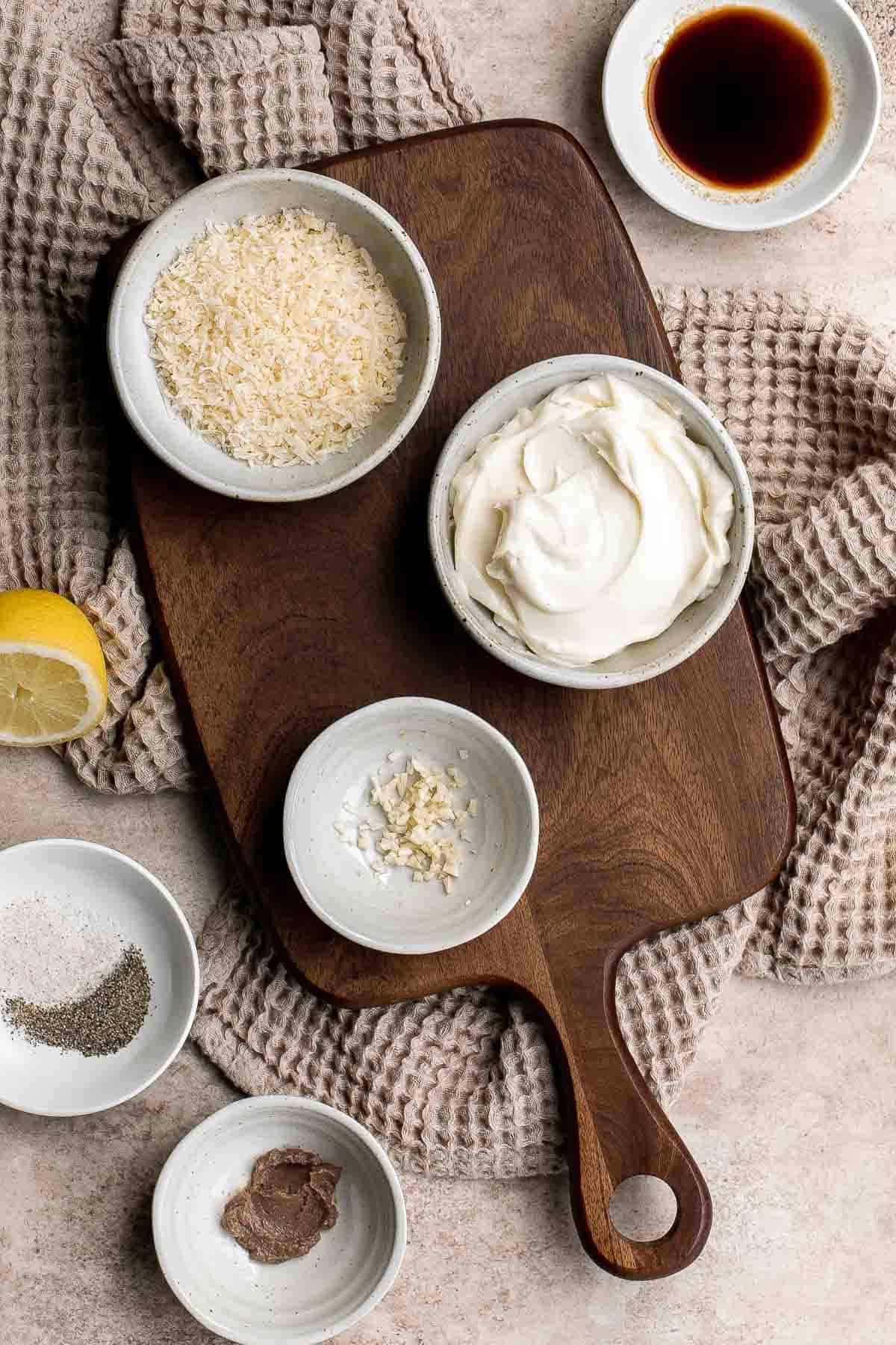 Homemade Caesar Salad Dressing is rich, creamy, and flavorful. It's a quick simple dressing made in minutes with a classic salty, earthy, and umami taste. | aheadofthyme.com