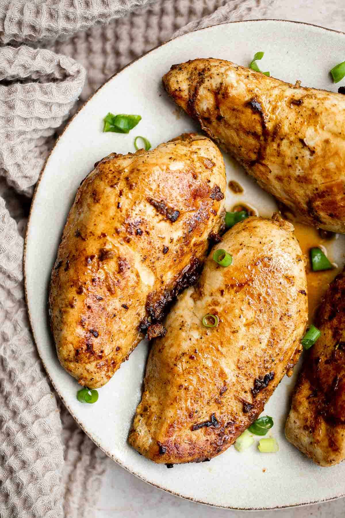 Mexican chicken breast is juicy, tender, and flavorful. It's easy to prep with a quick marinade before cooking on the stove, air fryer, or oven. | aheadofthyme.com