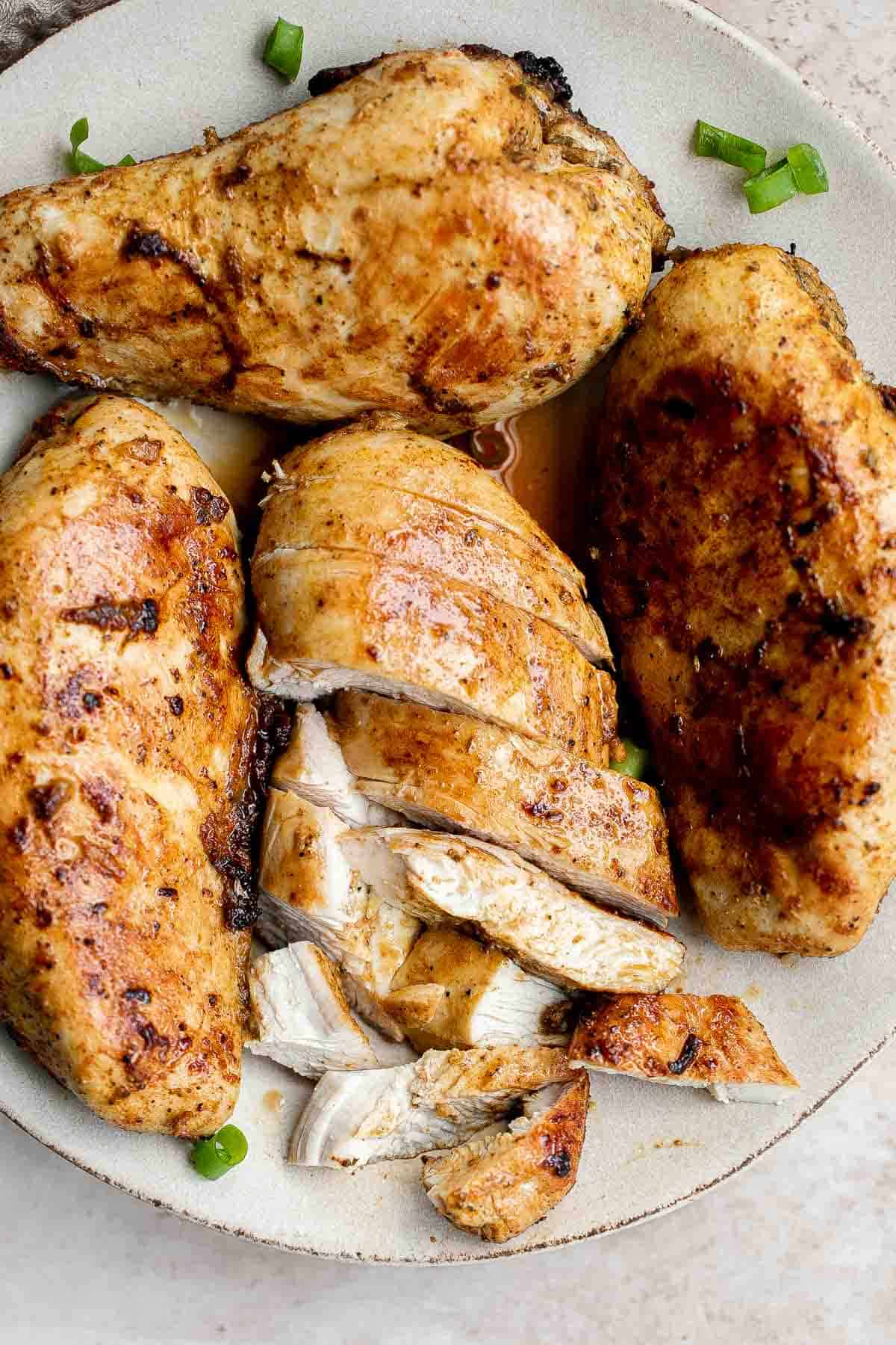 Mexican chicken breast is juicy, tender, and flavorful. It's easy to prep with a quick marinade before cooking on the stove, air fryer, or oven. | aheadofthyme.com