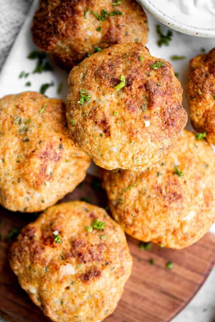 Quick and easy shrimp cakes are juicy, tender, delicious, and flavorful. They're made simple with a food processor and your choice of three cooking methods. | aheadofthyme.com