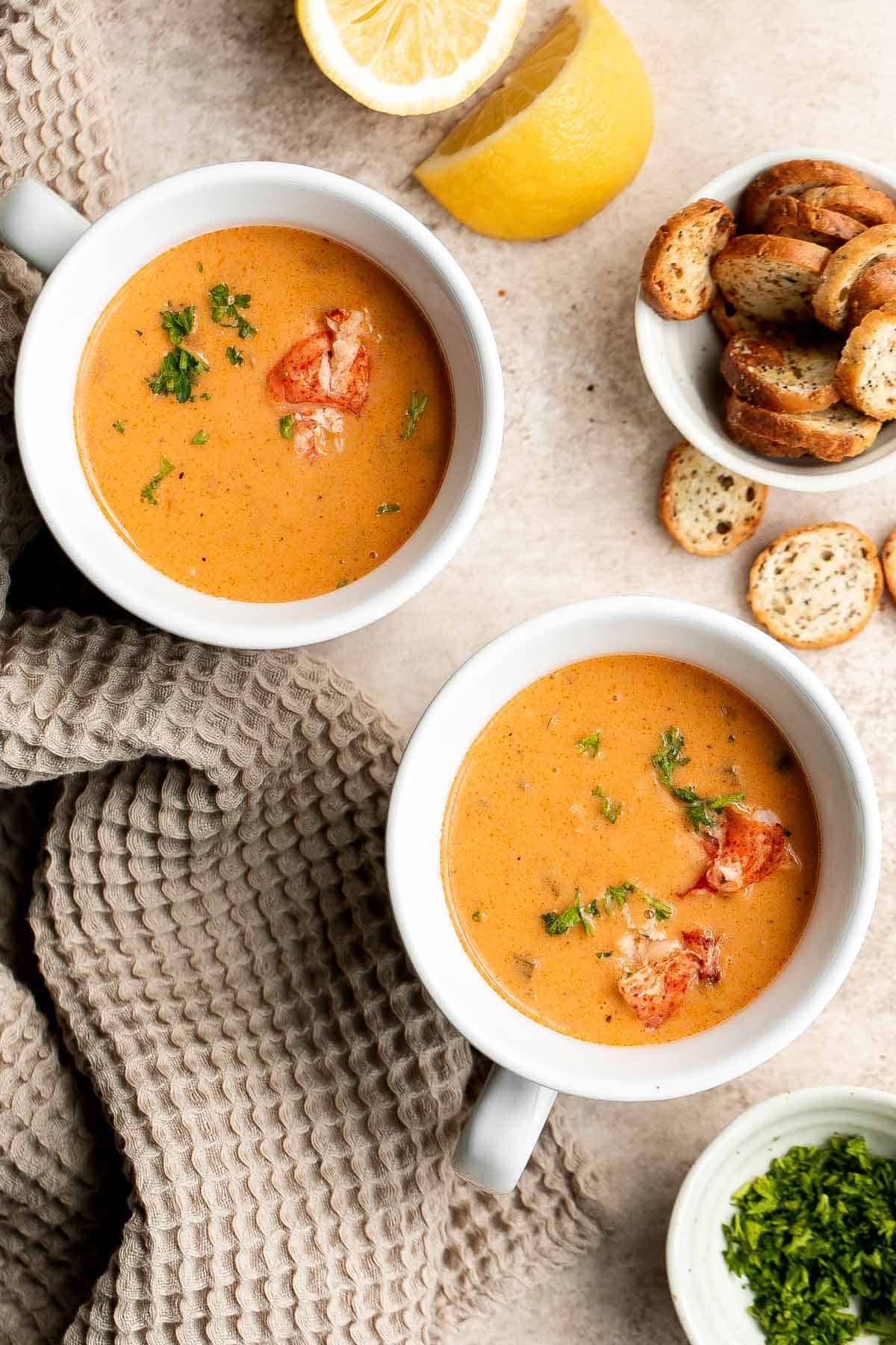 BEST Lobster Bisque (streamlined, make ahead, step by step photos)