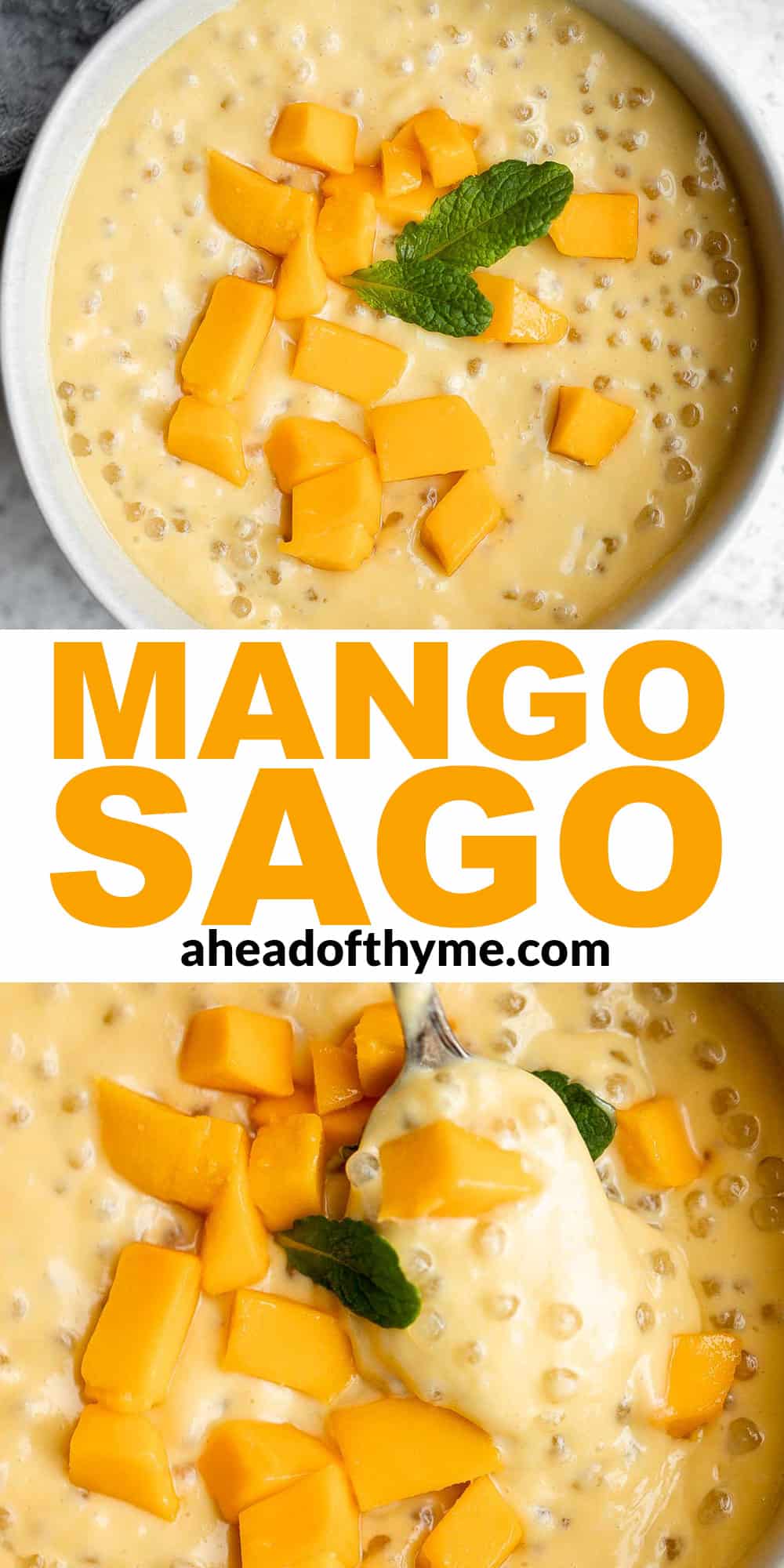 Mango sago is a popular Asian dessert that’s creamy, fruity, cold tapioca pudding dessert is easy to make at home with just a few simple ingredients. | aheadofthyme.com