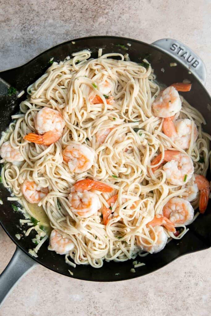 Shrimp scampi is a delicious American-Italian dish made with tender shrimp and a flavorful buttery sauce that is quick and easy to make in 15 minutes. | aheadofthyme.com