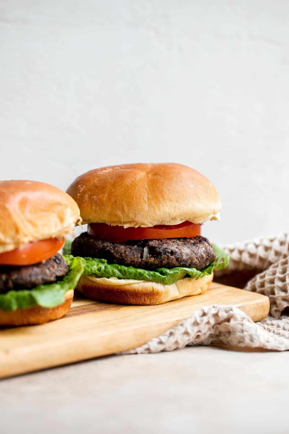 Homemade vegetarian black bean burgers are thick, hearty, flavorful, and delicious. They are easy to make with the best texture (no mushy burgers here!). | aheadofthyme.com