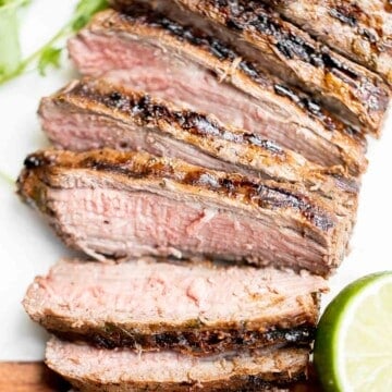 Juicy and tender Carne Asada with perfectly charred edges is flavorful, delicious, and so easy to make. Cook this Mexican steak in under 15 minutes. | aheadofthyme.com