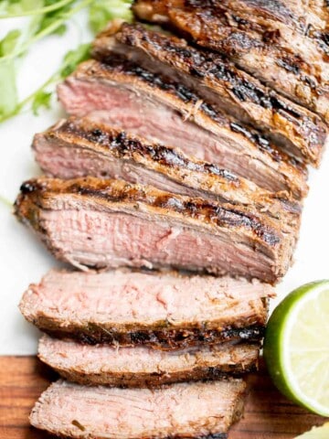 Juicy and tender Carne Asada with perfectly charred edges is flavorful, delicious, and so easy to make. Cook this Mexican steak in under 15 minutes. | aheadofthyme.com