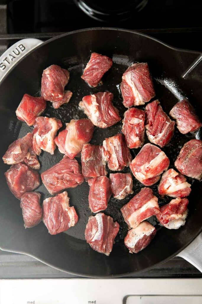 Garlic Butter Steak Bites are tender, juicy, and flavorful. This quick and easy appetizer or weeknight dinner takes just 15 minutes to make in one skillet. | aheadofthyme.com