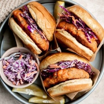 These Salmon Burgers made with real fresh salmon, are crispy on the outside and flaky inside, juicy and thick, and healthy and packed with protein. | aheadofthyme.com