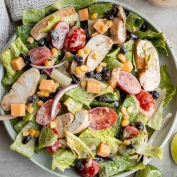 Southwest Salad is a delicious and hearty salad that is loaded with classic southwestern flavors with a Tex-Mex twist, tossed in a homemade salad dressing. | aheadofthyme.com