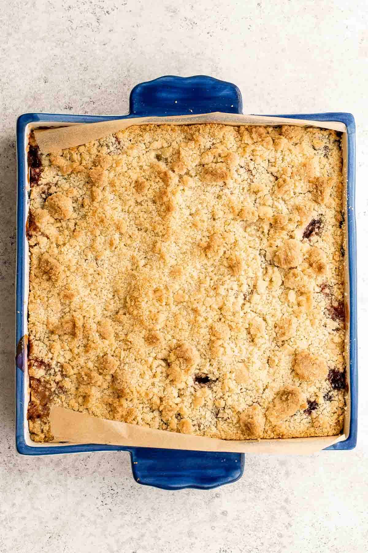 These bakery-style homemade Cherry Crumb Bars with 3 delicious layers are sweet, buttery, and tart. They’re easy to make and ready in just over an hour. | aheadofthyme.com