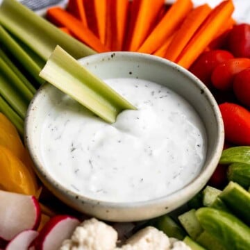 Homemade ranch dip is creamy, tangy, flavorful, and delicious. This classic dip is easy to make at home in minutes, and is so much better than store-bought. | aheadofthyme.com