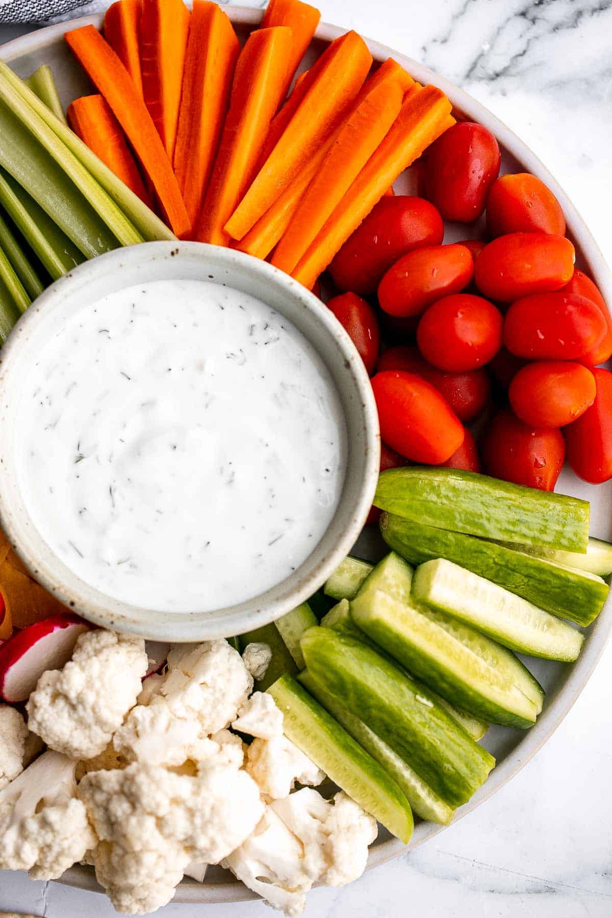 Homemade ranch dip is creamy, tangy, flavorful, and delicious. This classic dip is easy to make at home in minutes, and is so much better than store-bought. | aheadofthyme.com