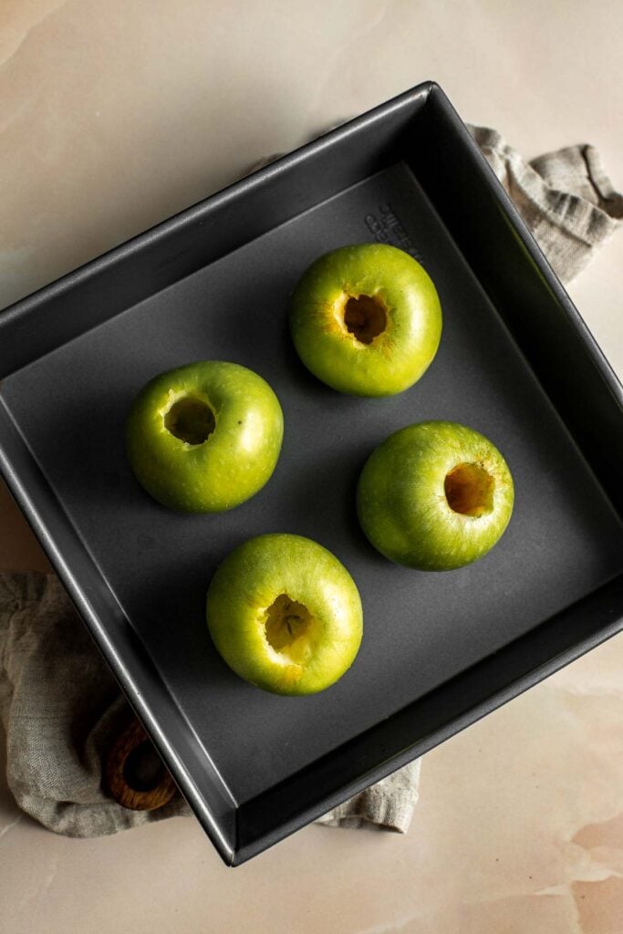 Baked Apples are soft, warm, and tender, with a crunchy sweet cinnamon oat filling. This cozy and comforting fall dessert is quick easy to make too. | aheadofthyme.com