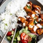 These Indian Rice Bowls are flavorful, delicious, and easy to assemble. These wholesome, filling rice bowls have it all — grains, protein, and veggies. | aheadofthyme.com