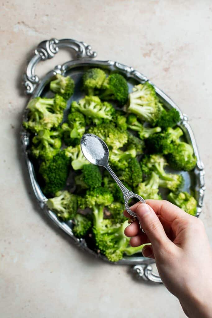Microwave Steamed Broccoli is tender, buttery, and delicious. With just 4 ingredients, this easy side dish takes minutes to prep and even less time to cook. | aheadofthyme.com