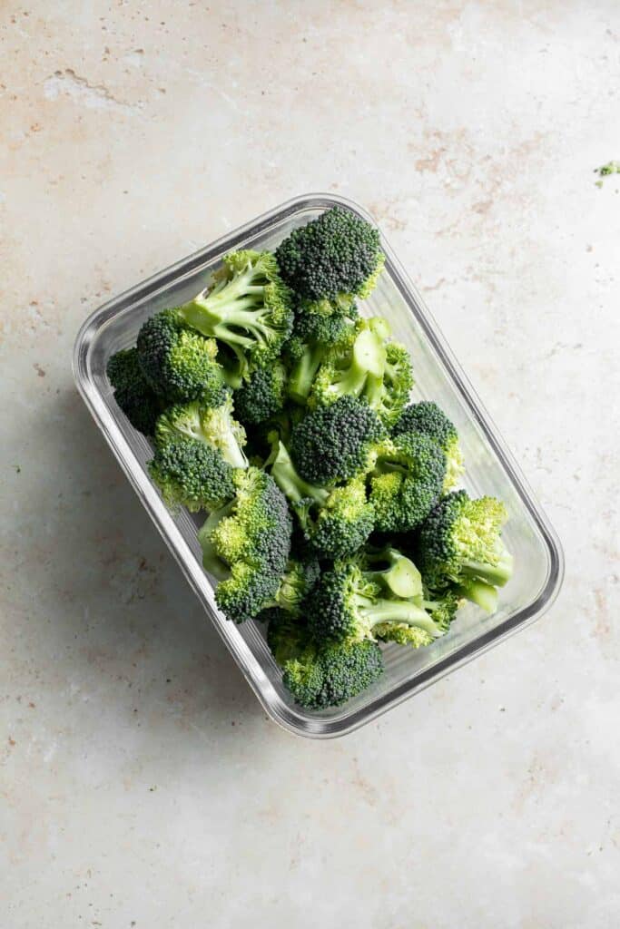 Microwave Steamed Broccoli is tender, buttery, and delicious. With just 4 ingredients, this easy side dish takes minutes to prep and even less time to cook. | aheadofthyme.com