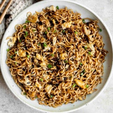 Tiktok ramen is savory, sweet and loaded with umami flavor. It's a quick and easy viral ramen hack with instant noodles, eggs, butter, garlic and soy sauce. | aheadofthyme.com