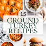 Over 15 best ground turkey recipes including meatballs, burgers, soup, pasta, and more! Perfect for quick and easy weeknight dinners or special occasions. | aheadofthyme.com