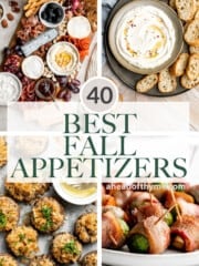 Looking for appetizers to make in the fall? Here's over 40 best fall appetizers including warm dips, baked appetizers, bite-sized appys, platters, and more. | aheadofthyme.com