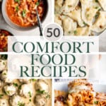 Over 50 best comfort food recipes including warm pastas and lasagna, cozy soups and curries, creamy and cheesy dinners, and vegetarian comfort food. | aheadofthyme.com