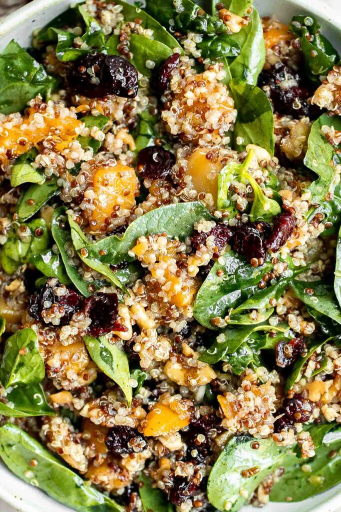 This Butternut Squash Quinoa Salad is easy to make, ready in under an hour, delicious, and loaded with health benefits. It's the perfect fall salad. | aheadofthyme.com
