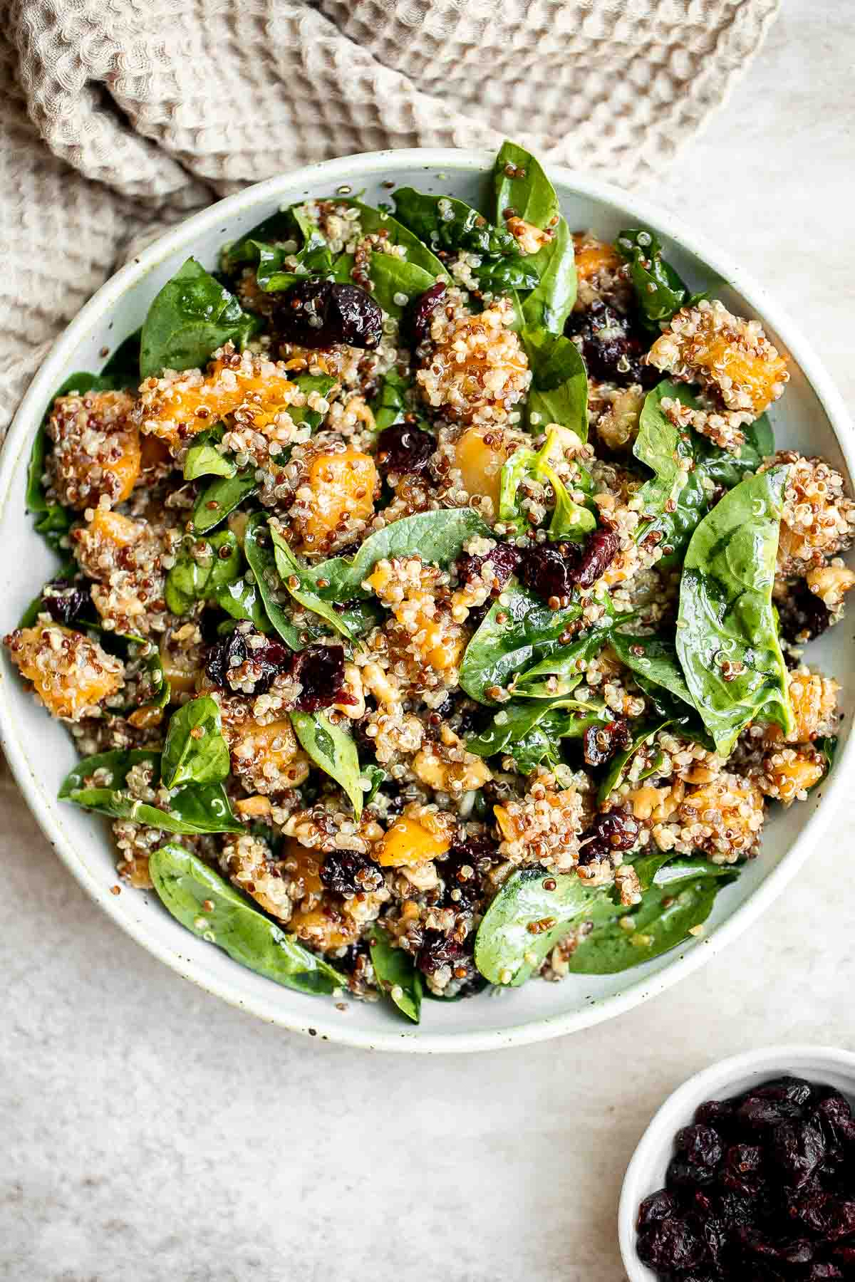 This Butternut Squash Quinoa Salad is easy to make, ready in under an hour, delicious, and loaded with health benefits. It's the perfect fall salad. | aheadofthyme.com