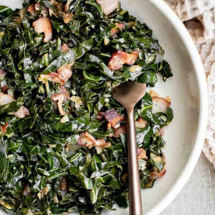 Collard Greens with Bacon Ahead of Thyme