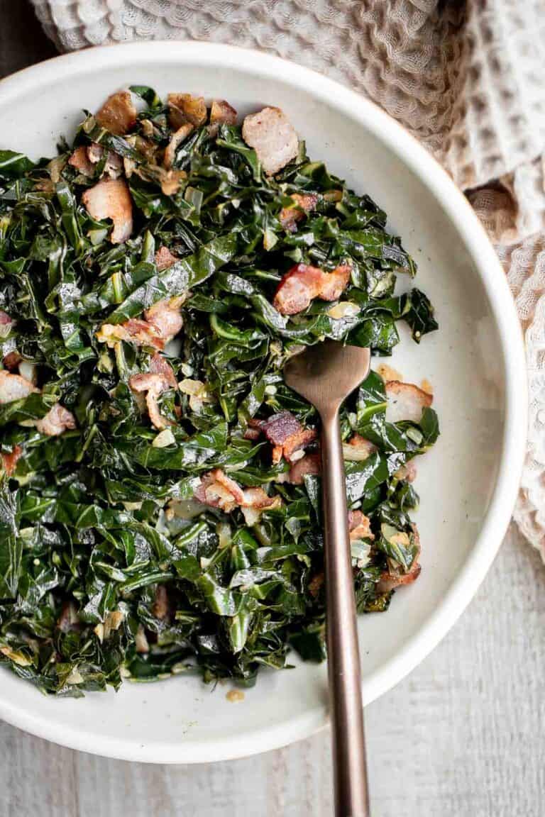 Collard Greens with Bacon Ahead of Thyme