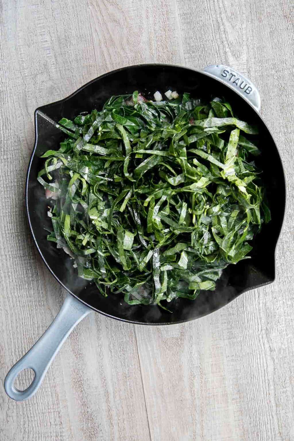 Collard Greens with Bacon Ahead of Thyme