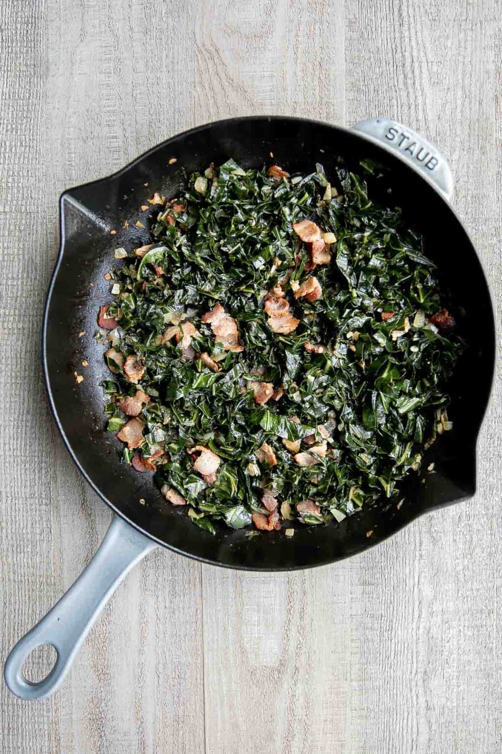 Collard Greens with Bacon Ahead of Thyme
