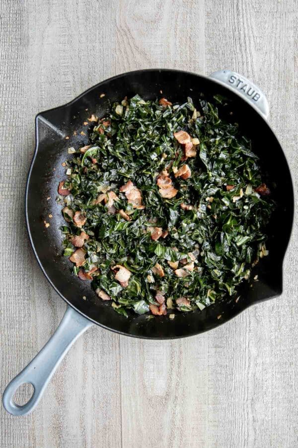 Collard Greens with Bacon Ahead of Thyme