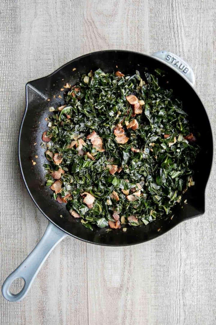 Collard Greens with Bacon Ahead of Thyme
