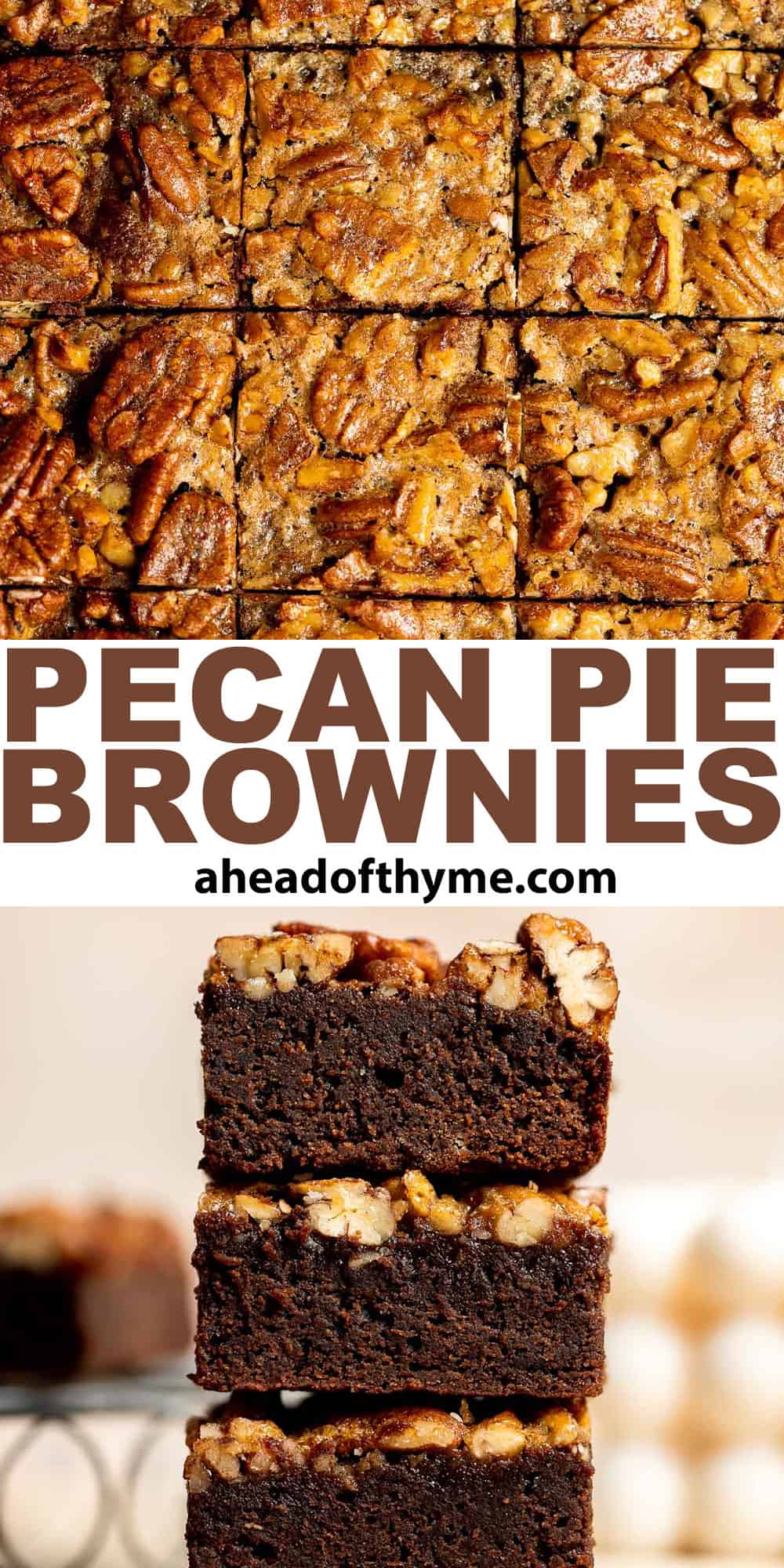 Why make pie or brownies when you can have them both at once? These Pecan Pie Brownies are the perfect fall treat for any occasion — rich, sweet, indulgent. | aheadofthyme.com