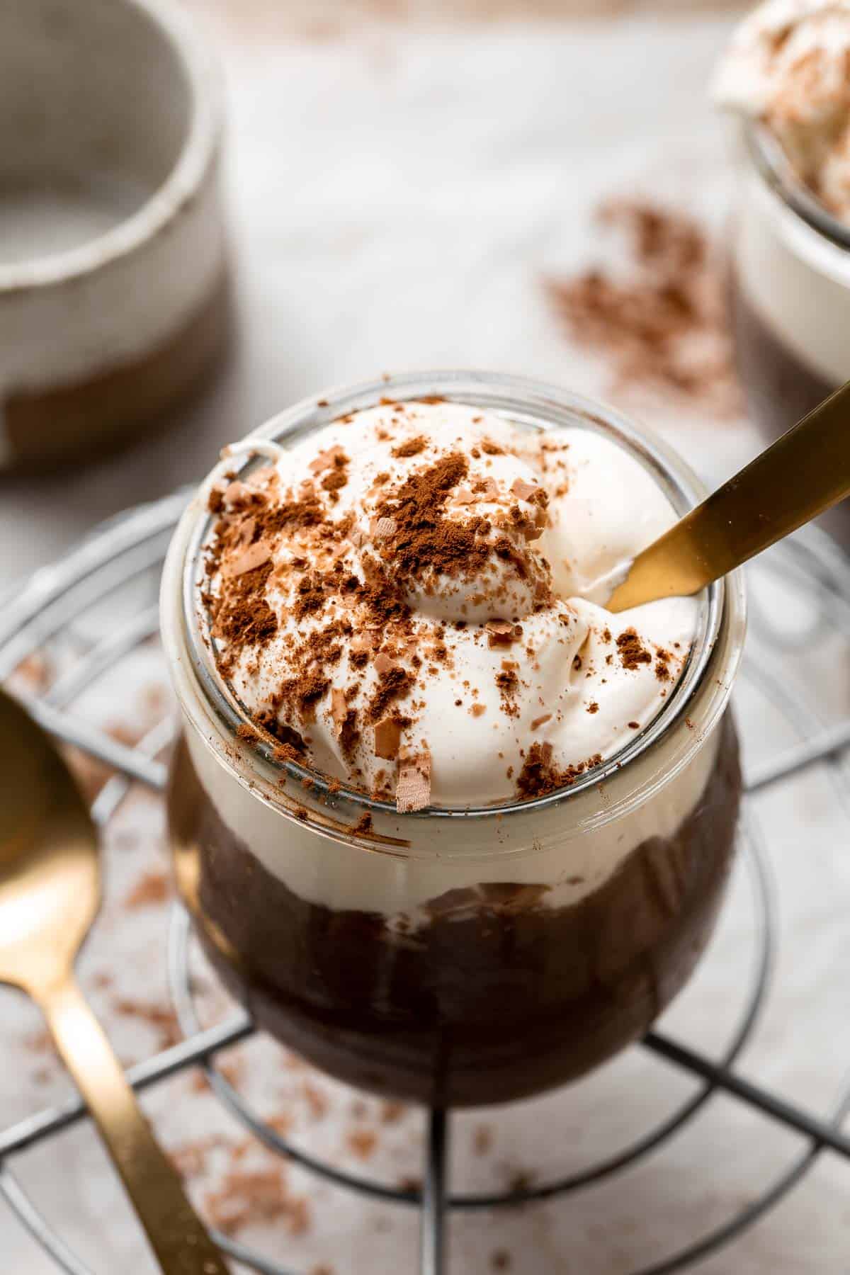 Once you try Homemade Chocolate Pudding, you’ll never want to touch another box of instant pudding mix. This no bake recipe takes 5 minutes to prep! | aheadofthyme.com