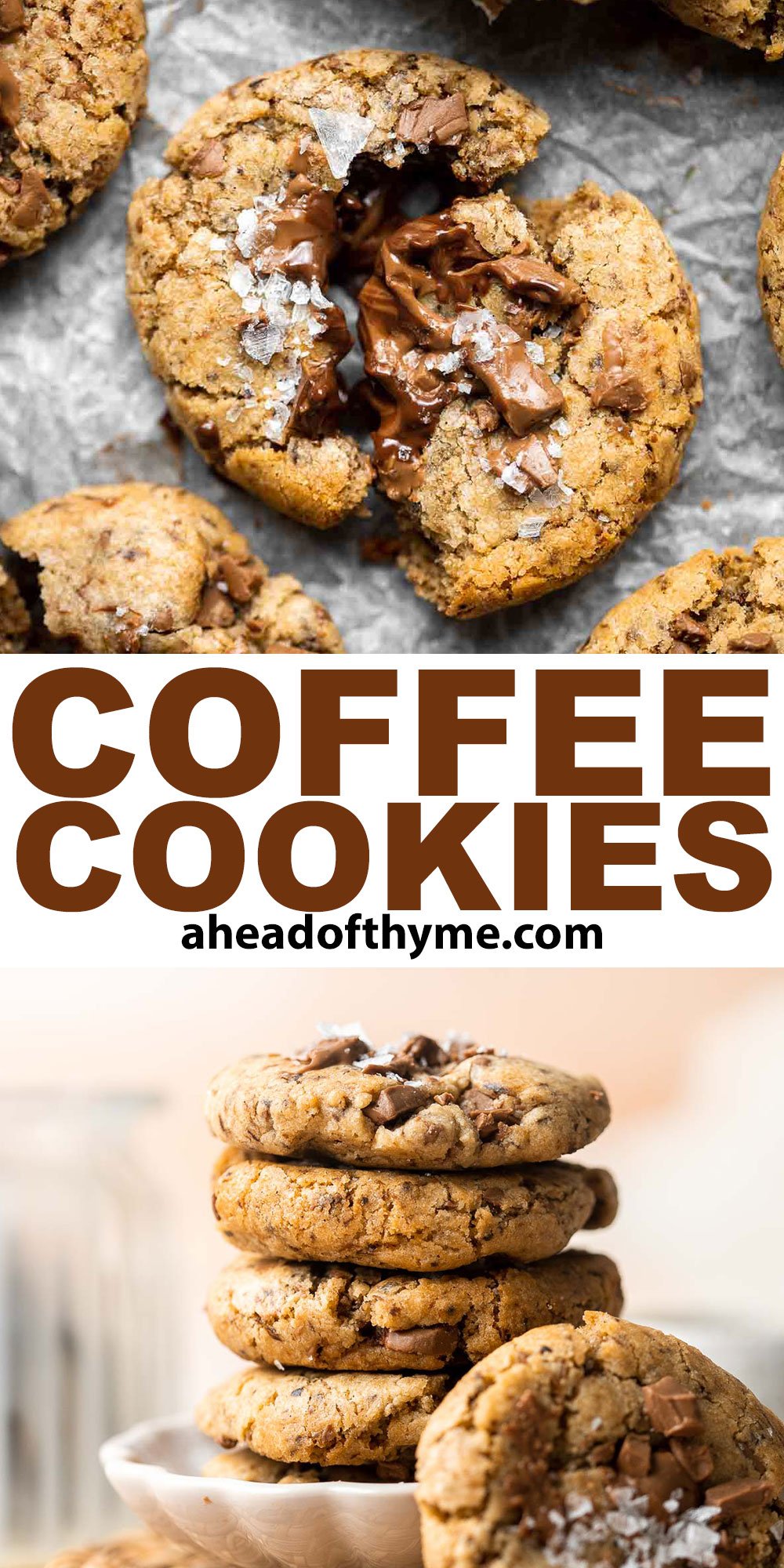 Coffee Cookies are soft and chewy, loaded with real coffee and chocolate chunks. This quick easy one bowl recipe takes under 20 minutes to make. | aheadofthyme.com