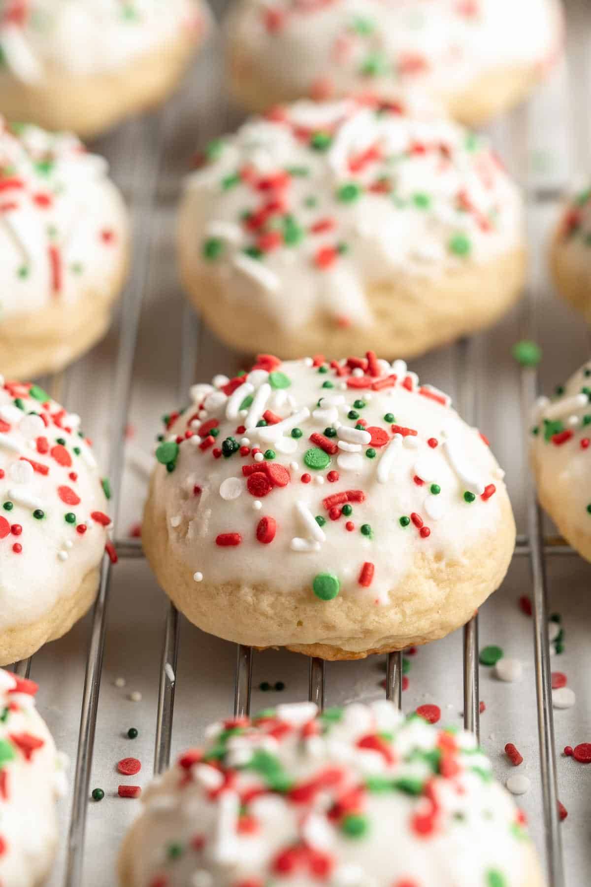 Super moist, soft, and sweet Italian Christmas Cookies (Ricotta Cookies) are easy festive holiday treats that are ready in just 30 minutes! | aheadofthyme.com