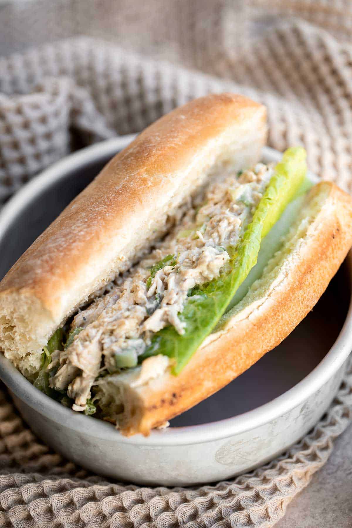This Leftover Turkey Salad is a creamy and filling salad that is quick and easy to make — and your new go-to recipe for using Thanksgiving leftovers! | aheadofthyme.com