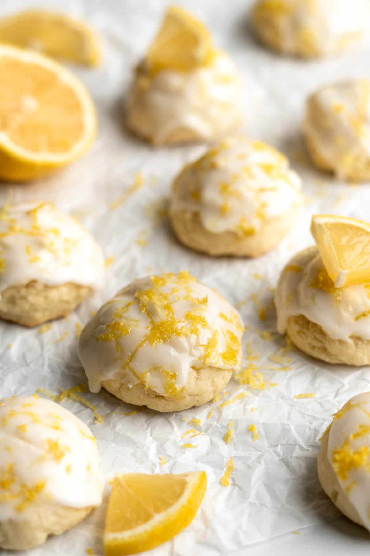 Italian Lemon Drop Cookies (Anginetti) are light, cake-like, classic Italian cookies with citrus flavor throughout. Quick and easy to make in 30 minutes. | aheadofthyme.com