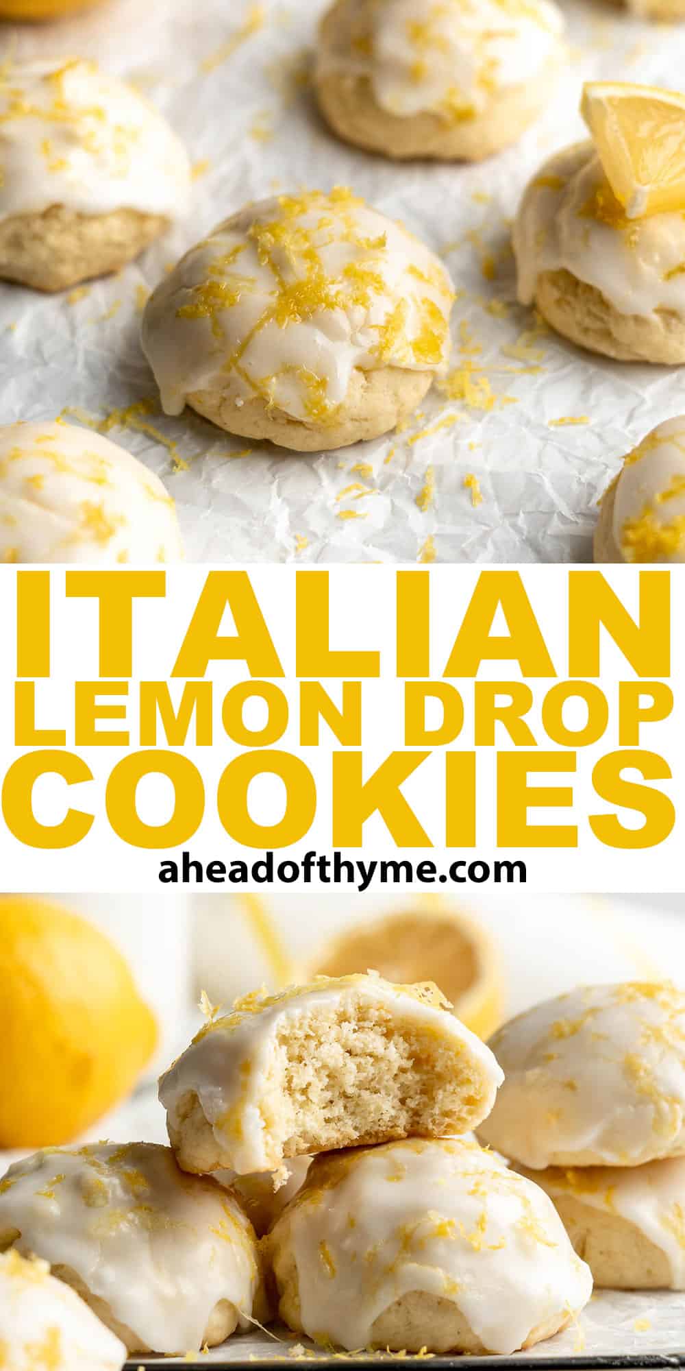 Italian Lemon Drop Cookies (Anginetti) are light, cake-like, classic Italian cookies with citrus flavor throughout. Quick and easy to make in 30 minutes. | aheadofthyme.com