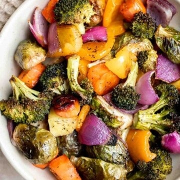 Oven Roasted Vegetables are a delicious flavorful side dish that goes well with almost any dinner main. Customize it with whatever veggies you have on hand. | aheadofthyme.com