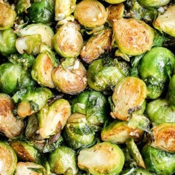 Sautéed Brussels Sprouts are a quick and easy side dish made with just 5 ingredients and ready to serve in only 15 minutes. They're vegan and keto too. | aheadofthyme.com