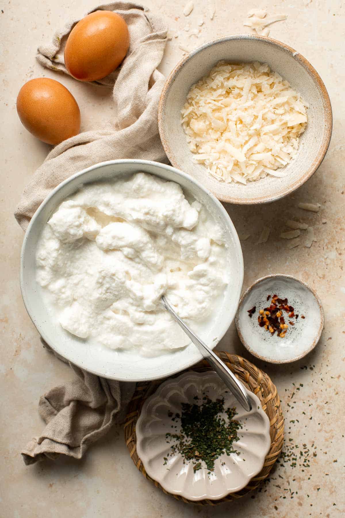 Baked ricotta is creamy, smooth, and flavorful. This delicious warm dip is packed with Parmesan and seasoned with dried herbs for the ultimate cheesy dip. | aheadofthyme.com