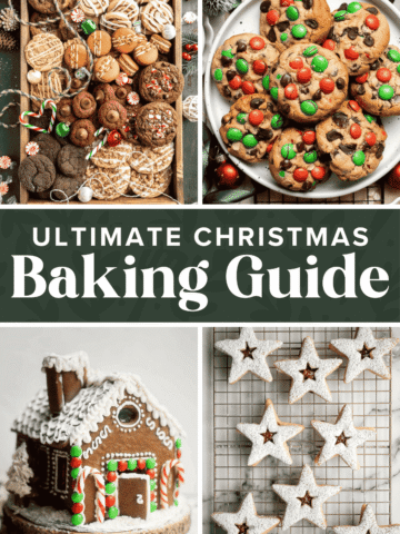 This Christmas Baking Guide with free checklists covers essential ingredients, tools, tips, mistakes to avoid, and holiday baking recipes. | aheadofthyme.com