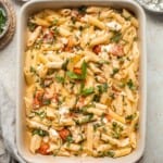 Baked Feta Pasta is a quick and easy weeknight dinner recipe that is creamy, delicious, and flavorful — the whole family will love this Tiktok pasta! | aheadofthyme.com