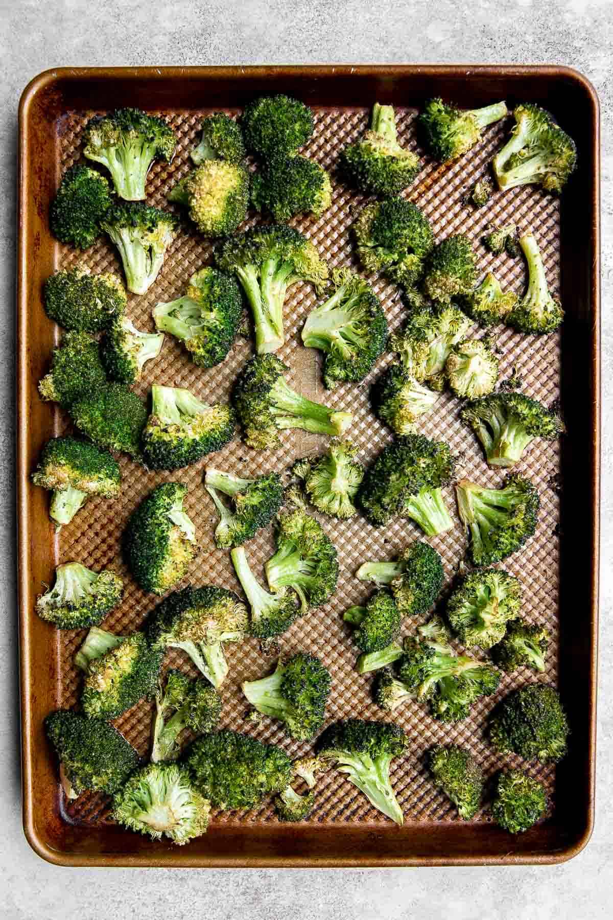 Balsamic Roasted Broccoli is a quick easy side dish made with tender, crispy broccoli tossed in a flavorful 5-ingredient glaze and is ready in 25 minutes. | aheadofthyme.com