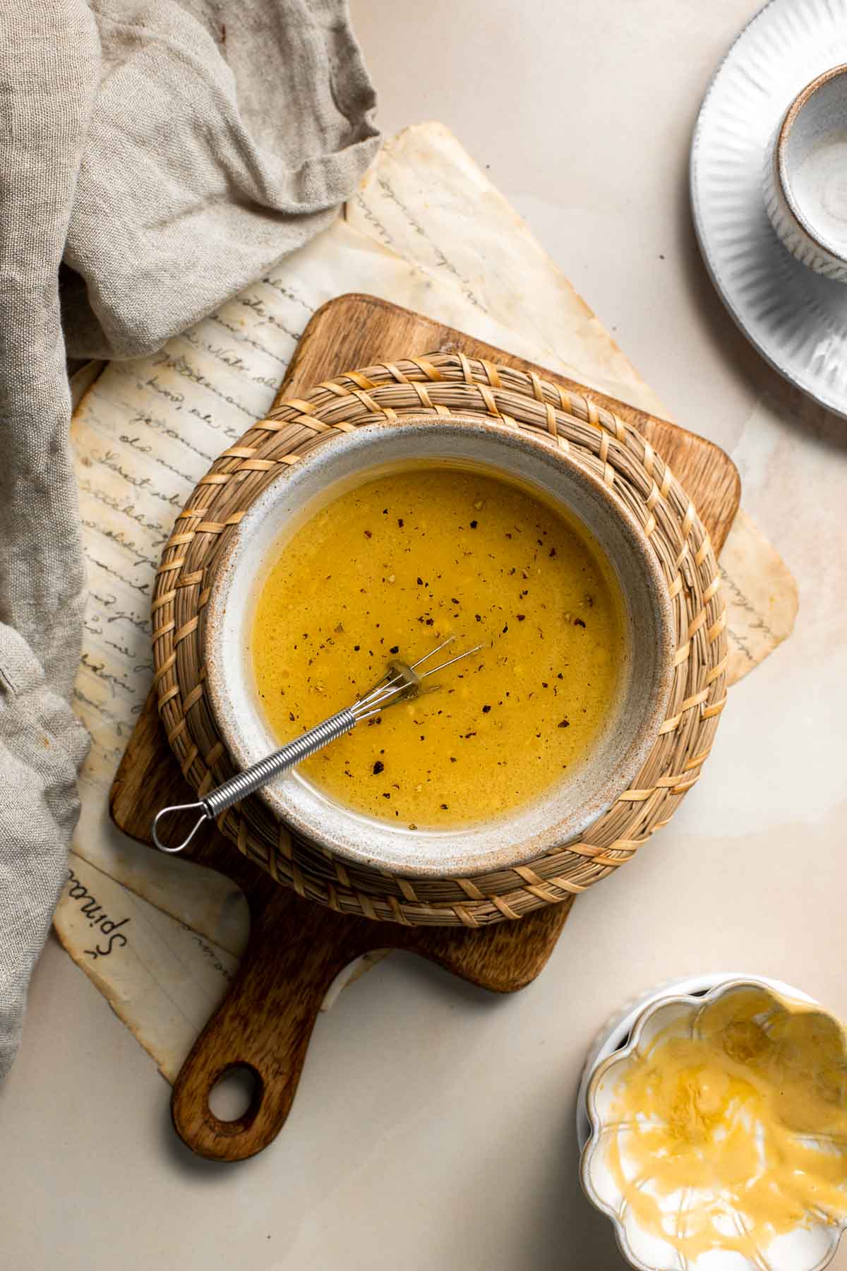 Honey mustard dressing is a sweet and tangy sauce that adds flavor to salads, sandwiches, meats, and more. Make it in minutes with a few simple ingredients. | aheadofthyme.com