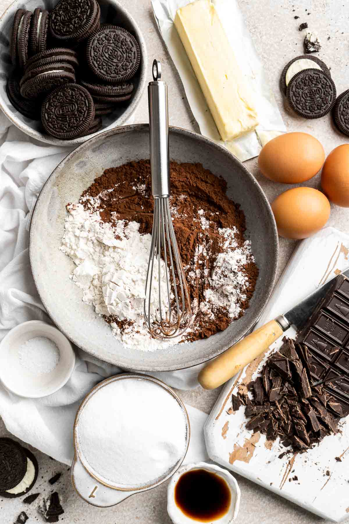 Oreo Brownies are a fudgy, rich and decadent dessert that is quick and easy to make from scratch in about 30 minutes using simple ingredients. | aheadofthyme.com