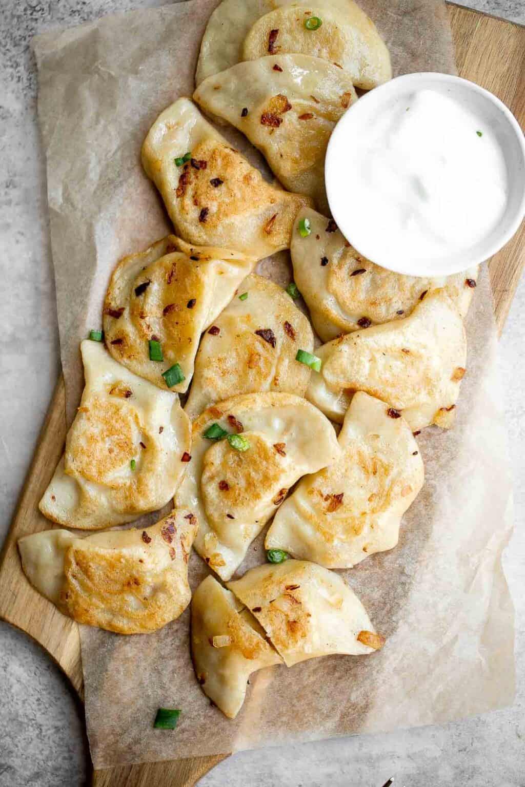 Potato Onion Pierogi Ahead of Thyme