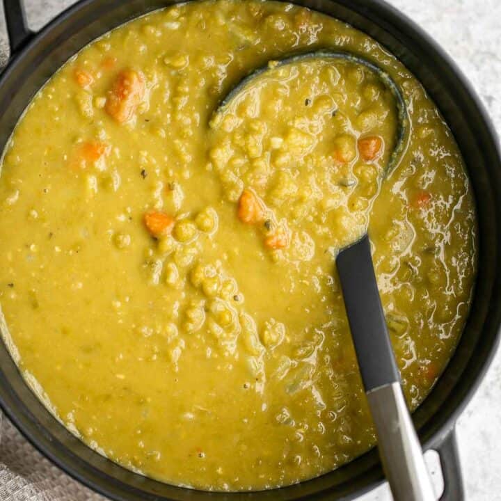 Vegetarian Split Pea Soup Ahead of Thyme Karinokada