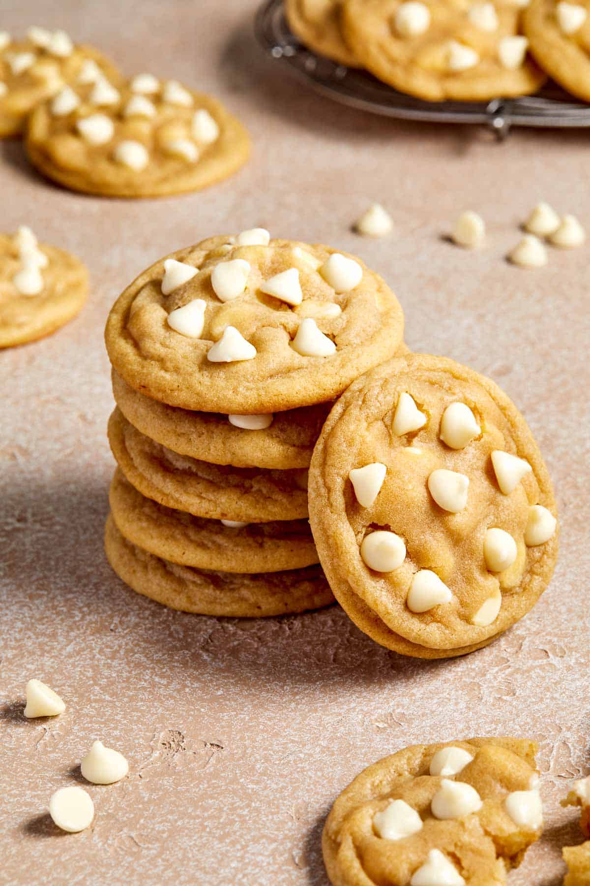White Chocolate Chip Cookies are soft and chewy with golden crisp edges, and loaded with white chocolate chips. Ready in under 20 minutes with no chilling! | aheadofthyme.com